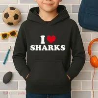 I Love Sharks Kids Hoodie thumb 2