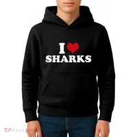 I Love Sharks Kids Hoodie thumb 4