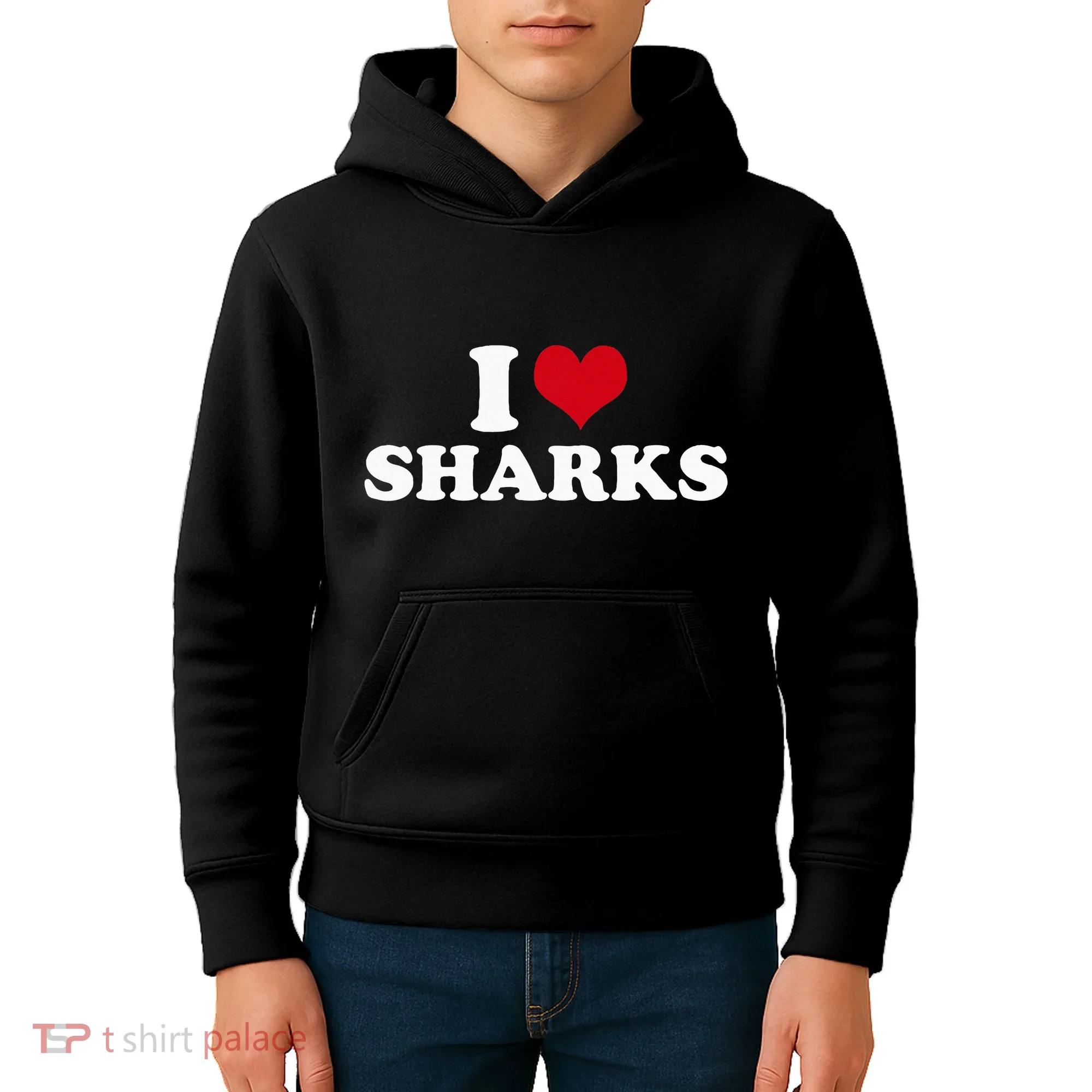 I Love Sharks Kids Hoodie