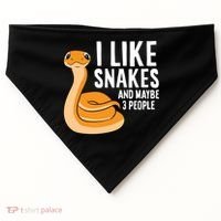 I Like Snakes And Maybe 3 People Snake Reptile Lover Cool Gift USA-Made Doggie Bandana thumb 0