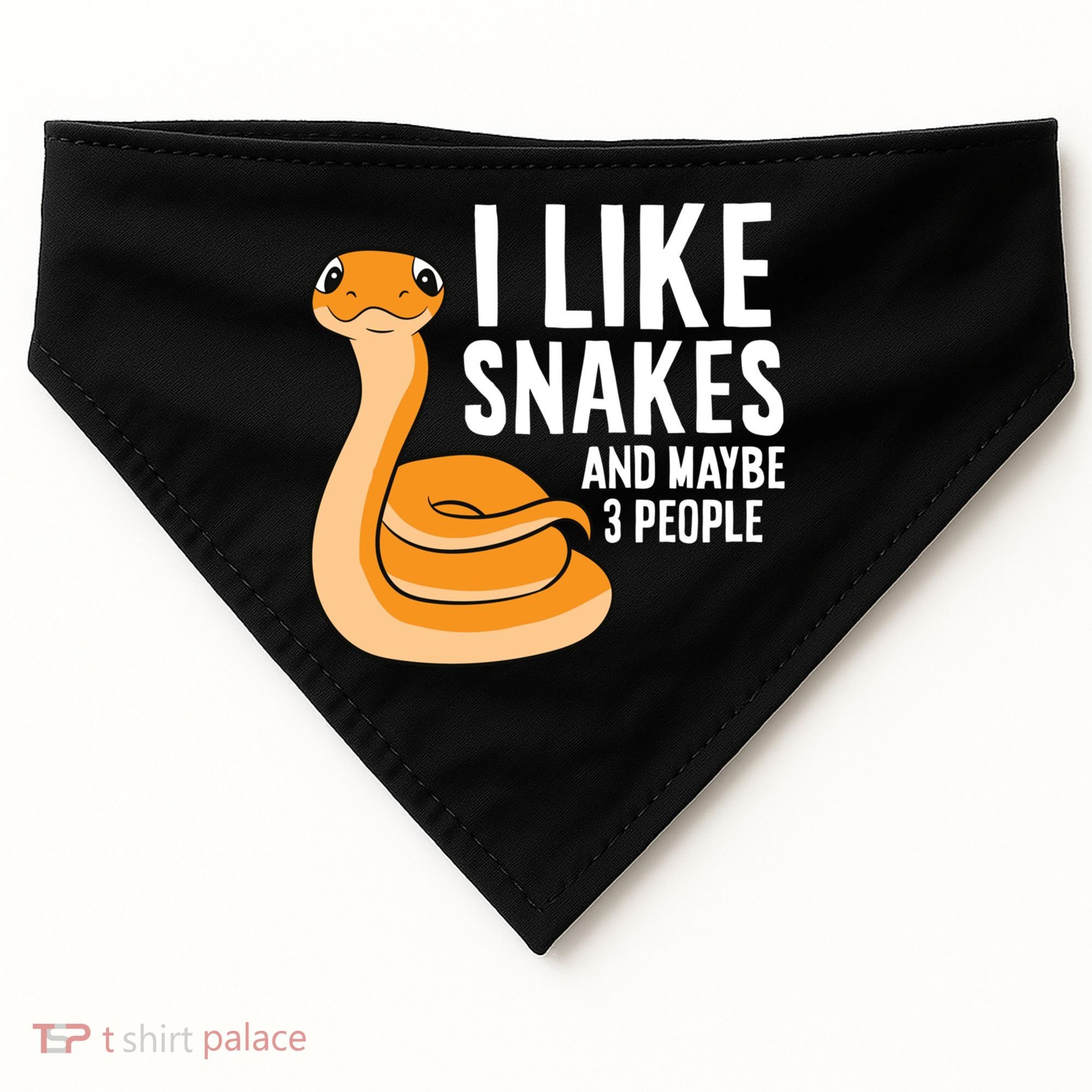 I Like Snakes And Maybe 3 People Snake Reptile Lover Cool Gift USA-Made Doggie Bandana