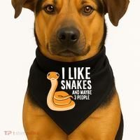 I Like Snakes And Maybe 3 People Snake Reptile Lover Cool Gift USA-Made Doggie Bandana thumb 1