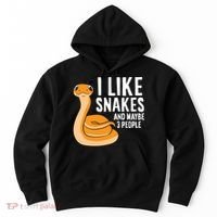 I Like Snakes And Maybe 3 People Snake Reptile Lover Cool Gift Hoodie thumb 0