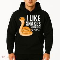 I Like Snakes And Maybe 3 People Snake Reptile Lover Cool Gift Hoodie thumb 2