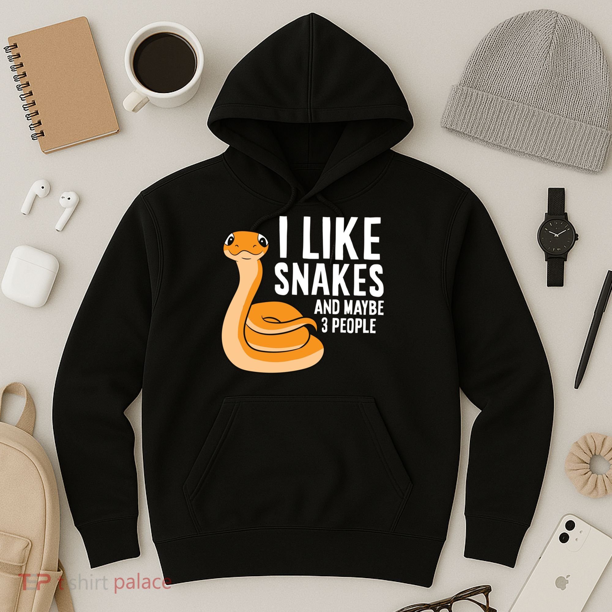I Like Snakes And Maybe 3 People Snake Reptile Lover Cool Gift Hoodie