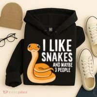 I Like Snakes And Maybe 3 People Snake Reptile Lover Cool Gift Hoodie thumb 4