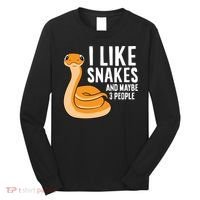 I Like Snakes And Maybe 3 People Snake Reptile Lover Cool Gift Long Sleeve Shirt thumb 0