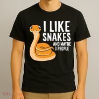 I Like Snakes And Maybe 3 People Snake Reptile Lover Cool Gift T-Shirt thumb 3