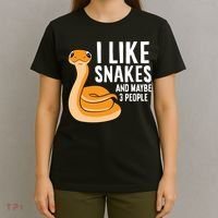 I Like Snakes And Maybe 3 People Snake Reptile Lover Cool Gift T-Shirt thumb 4