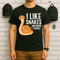 I Like Snakes And Maybe 3 People Snake Reptile Lover Cool Gift T-Shirt thumb 6