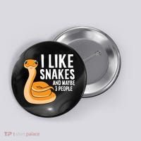 I Like Snakes And Maybe 3 People Snake Reptile Lover Cool Gift Button thumb 0
