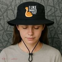 I Like Snakes And Maybe 3 People Snake Reptile Lover Cool Gift Bucket Hat thumb 3