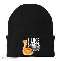 I Like Snakes And Maybe 3 People Snake Reptile Lover Cool Gift Beanie thumb 0