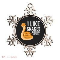 I Like Snakes And Maybe 3 People Snake Reptile Lover Cool Gift Ornament thumb 0