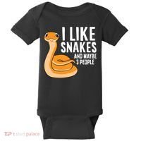 I Like Snakes And Maybe 3 People Snake Reptile Lover Cool Gift Baby Bodysuit thumb 0
