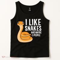 I Like Snakes And Maybe 3 People Snake Reptile Lover Cool Gift Tank Top thumb 2
