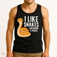 I Like Snakes And Maybe 3 People Snake Reptile Lover Cool Gift Tank Top thumb 3