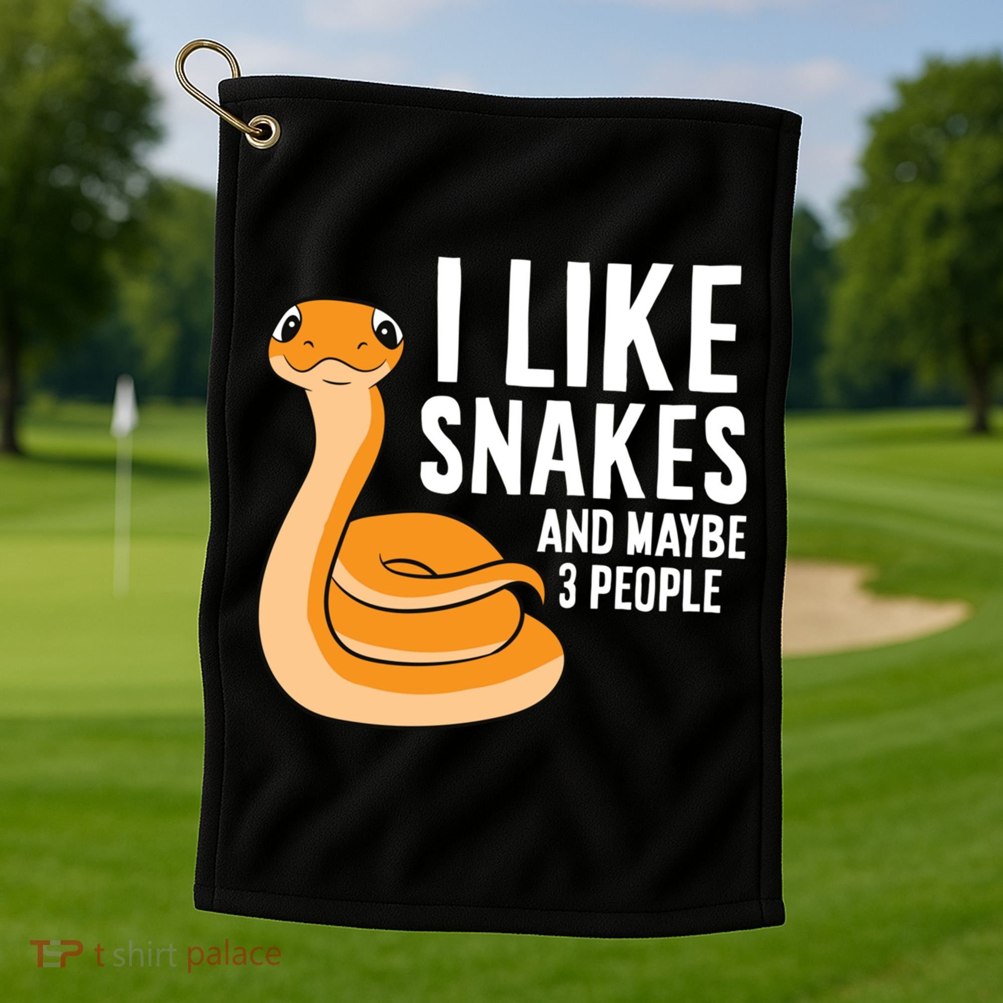 I Like Snakes And Maybe 3 People Snake Reptile Lover Cool Gift Golf Towel