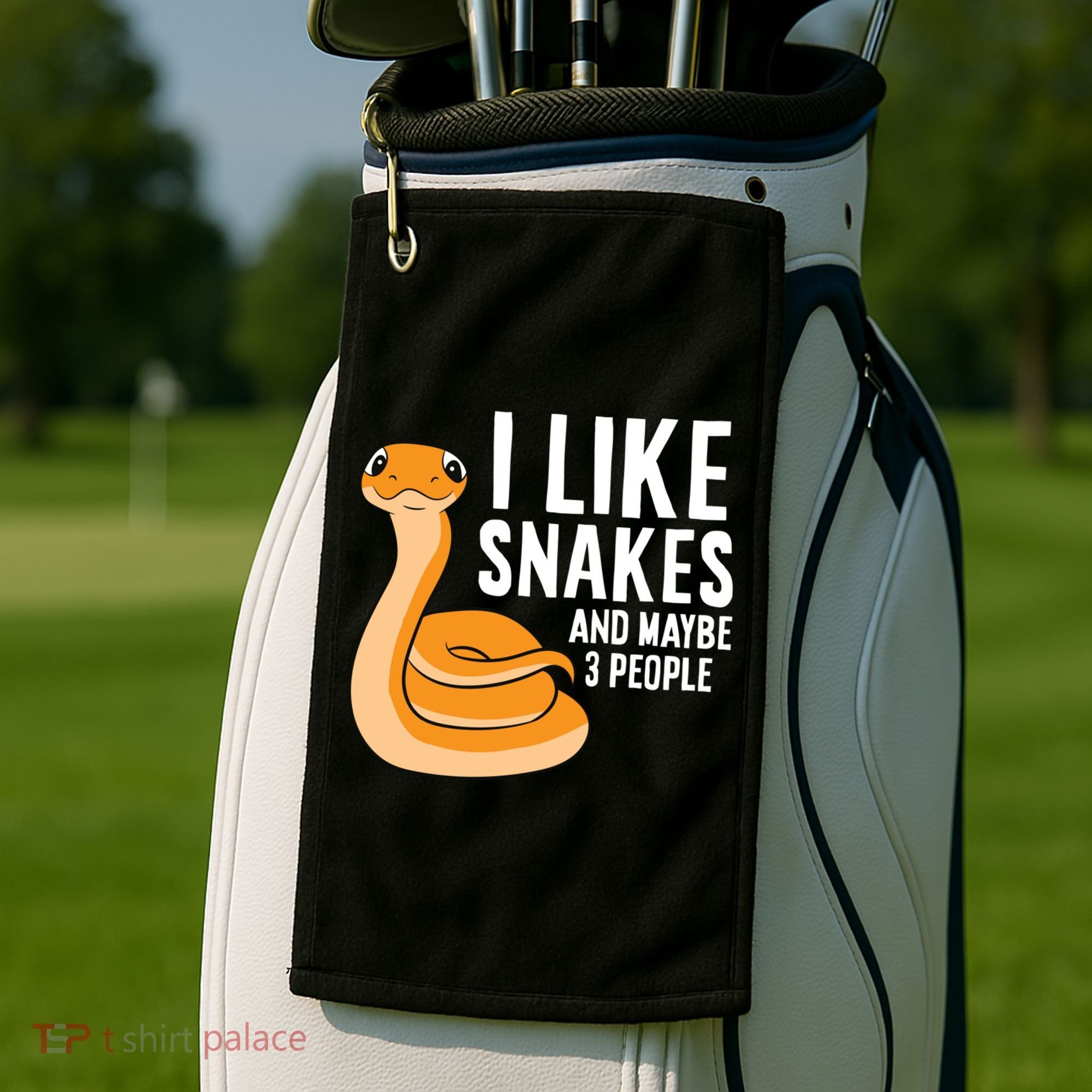 I Like Snakes And Maybe 3 People Snake Reptile Lover Cool Gift Golf Towel