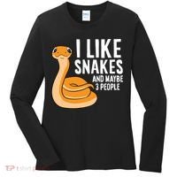 I Like Snakes And Maybe 3 People Snake Reptile Lover Cool Gift Women's Long Sleeve Shirt thumb 0
