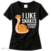 I Like Snakes And Maybe 3 People Snake Reptile Lover Cool Gift Women's T-Shirt thumb 0