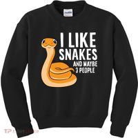 I Like Snakes And Maybe 3 People Snake Reptile Lover Cool Gift Kids Sweatshirt thumb 0