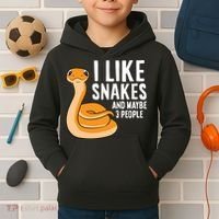 I Like Snakes And Maybe 3 People Snake Reptile Lover Cool Gift Kids Hoodie thumb 2