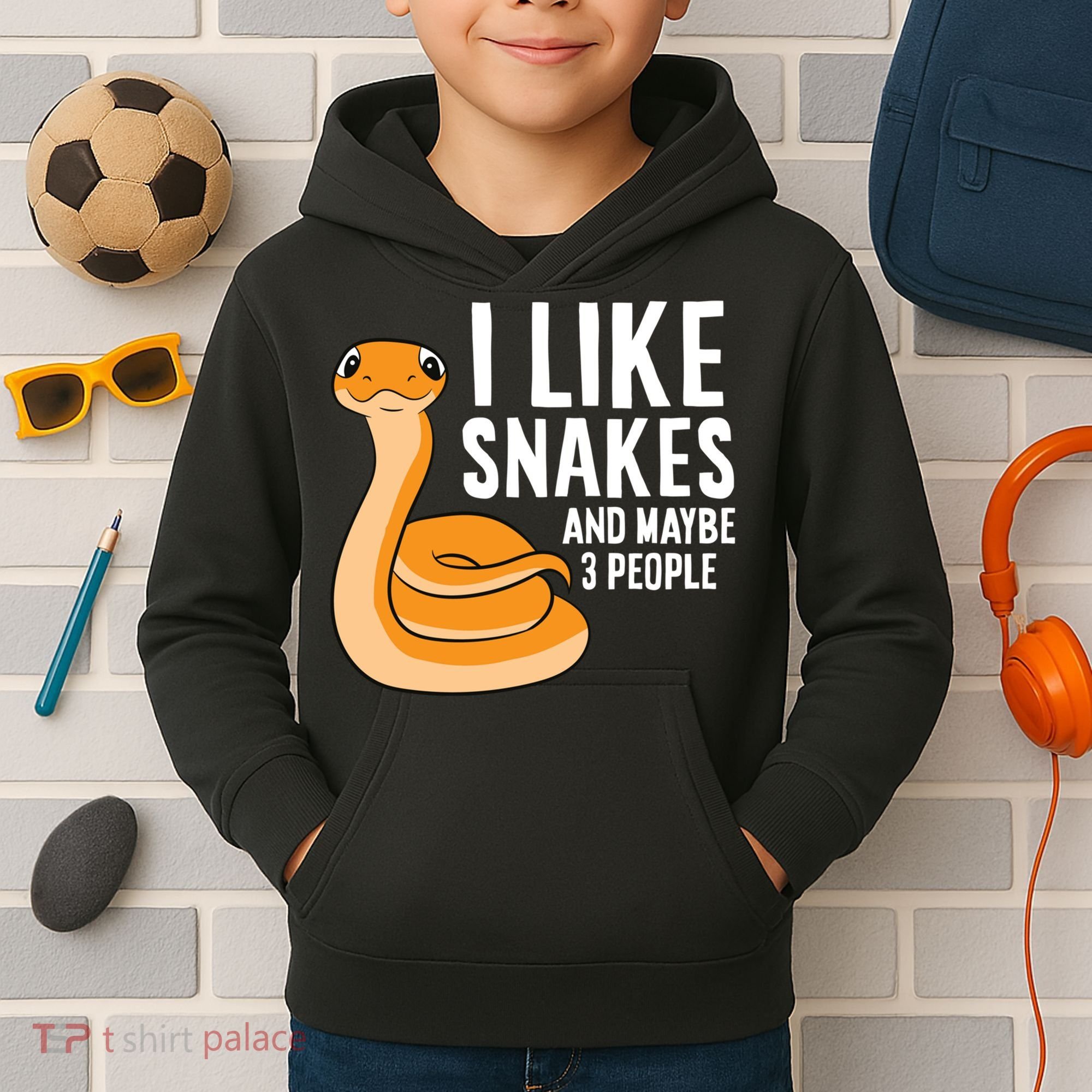 I Like Snakes And Maybe 3 People Snake Reptile Lover Cool Gift Kids Hoodie