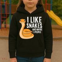 I Like Snakes And Maybe 3 People Snake Reptile Lover Cool Gift Kids Hoodie thumb 3