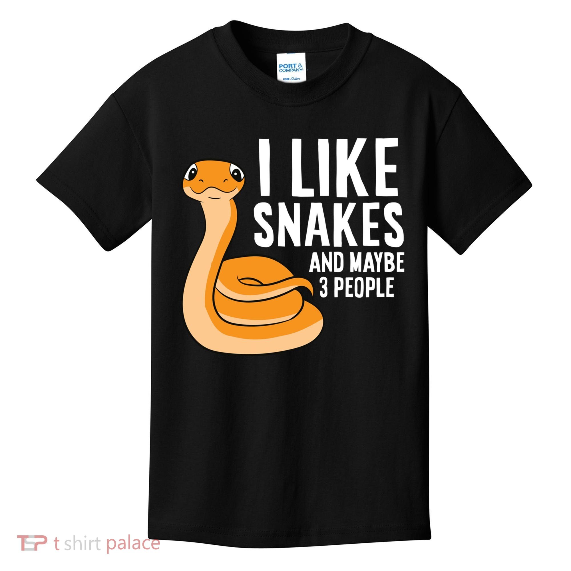 I Like Snakes And Maybe 3 People Snake Reptile Lover Cool Gift Kids T-Shirt