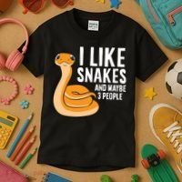 I Like Snakes And Maybe 3 People Snake Reptile Lover Cool Gift Kids T-Shirt thumb 3