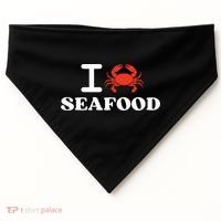 I Love Seafood Crab Shellfish National Seafood Month Gift USA-Made Doggie Bandana thumb 0