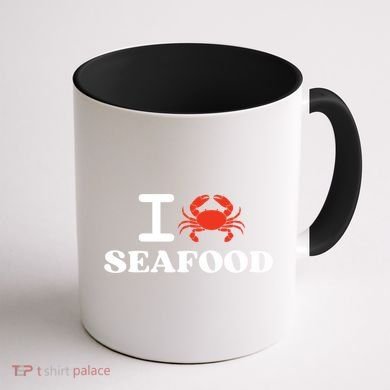 I Love Seafood Crab Shellfish National Seafood Month Gift Coffee Mug back