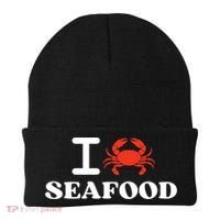 I Love Seafood Crab Shellfish National Seafood Month Gift Beanie thumb 0