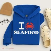 I Love Seafood Crab Shellfish National Seafood Month Gift Hoodie thumb 4
