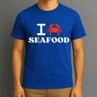 I Love Seafood Crab Shellfish National Seafood Month Gift T-Shirt thumb 3