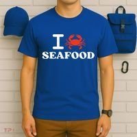I Love Seafood Crab Shellfish National Seafood Month Gift T-Shirt thumb 6