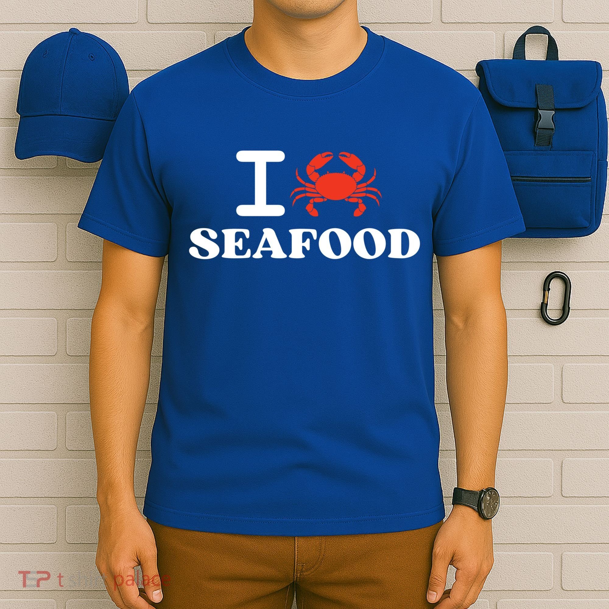 I Love Seafood Crab Shellfish National Seafood Month Gift T-Shirt