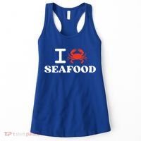 I Love Seafood Crab Shellfish National Seafood Month Gift Women's Tank Top thumb 0