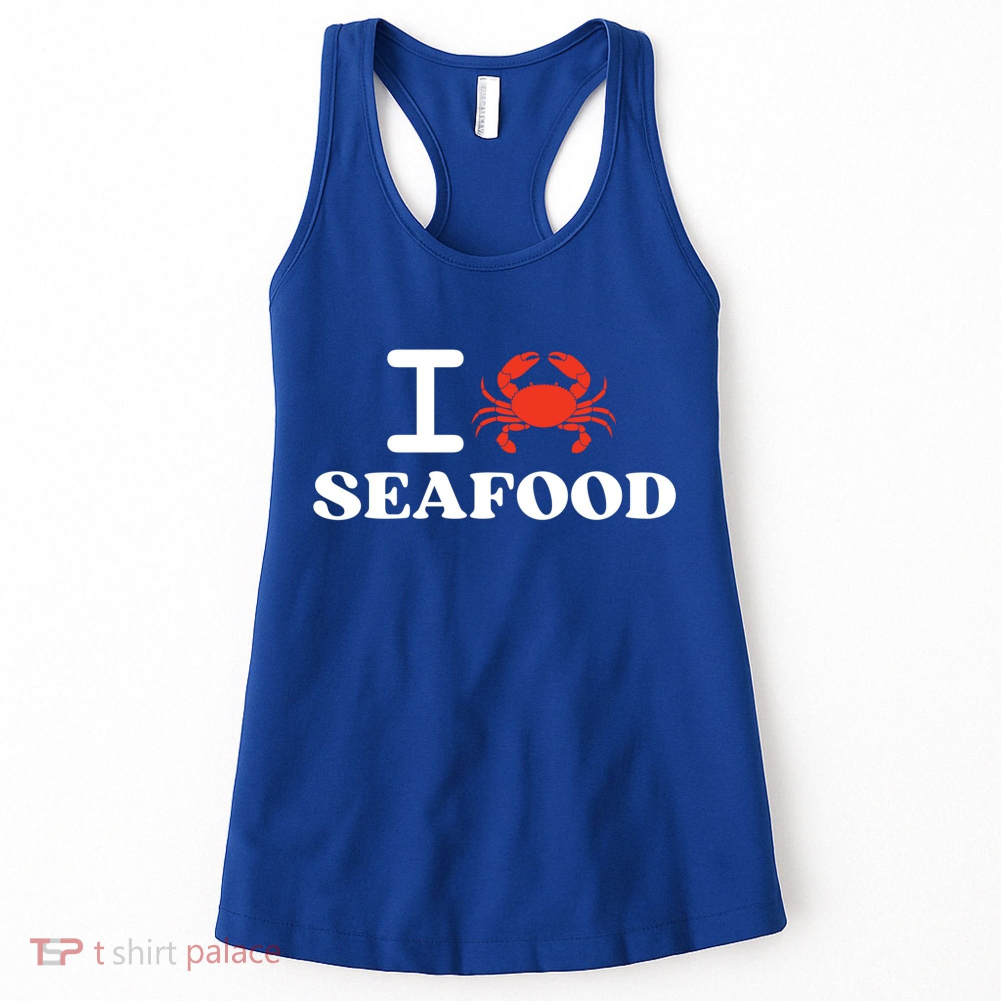 I Love Seafood Crab Shellfish National Seafood Month Gift Women's Tank Top