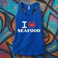 I Love Seafood Crab Shellfish National Seafood Month Gift Women's Tank Top thumb 3