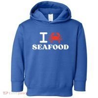 I Love Seafood Crab Shellfish National Seafood Month Gift Toddler Hoodie thumb 0
