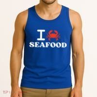 I Love Seafood Crab Shellfish National Seafood Month Gift Tank Top thumb 3