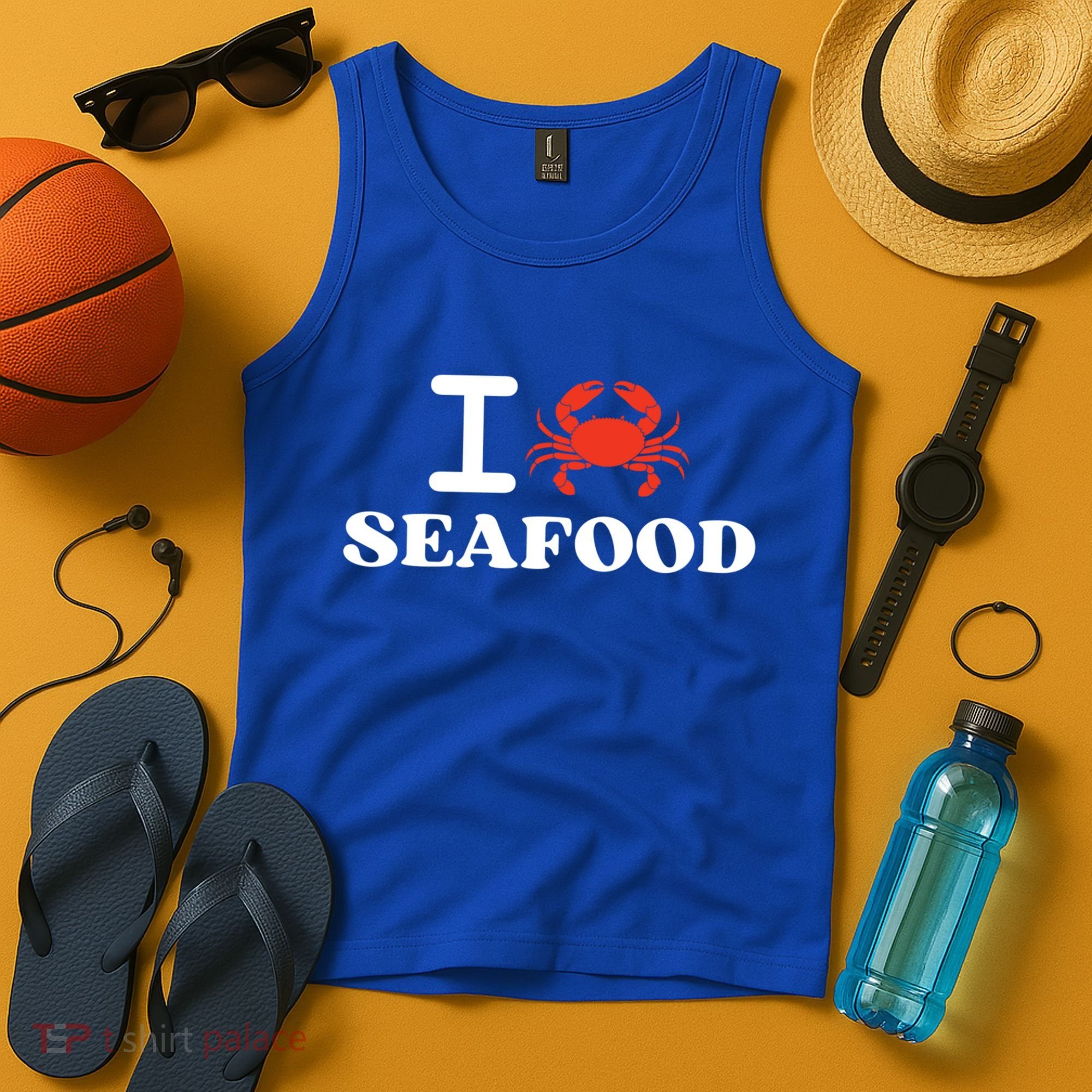I Love Seafood Crab Shellfish National Seafood Month Gift Tank Top