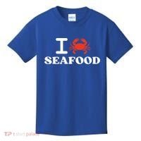 I Love Seafood Crab Shellfish National Seafood Month Gift Kids T-Shirt thumb 0