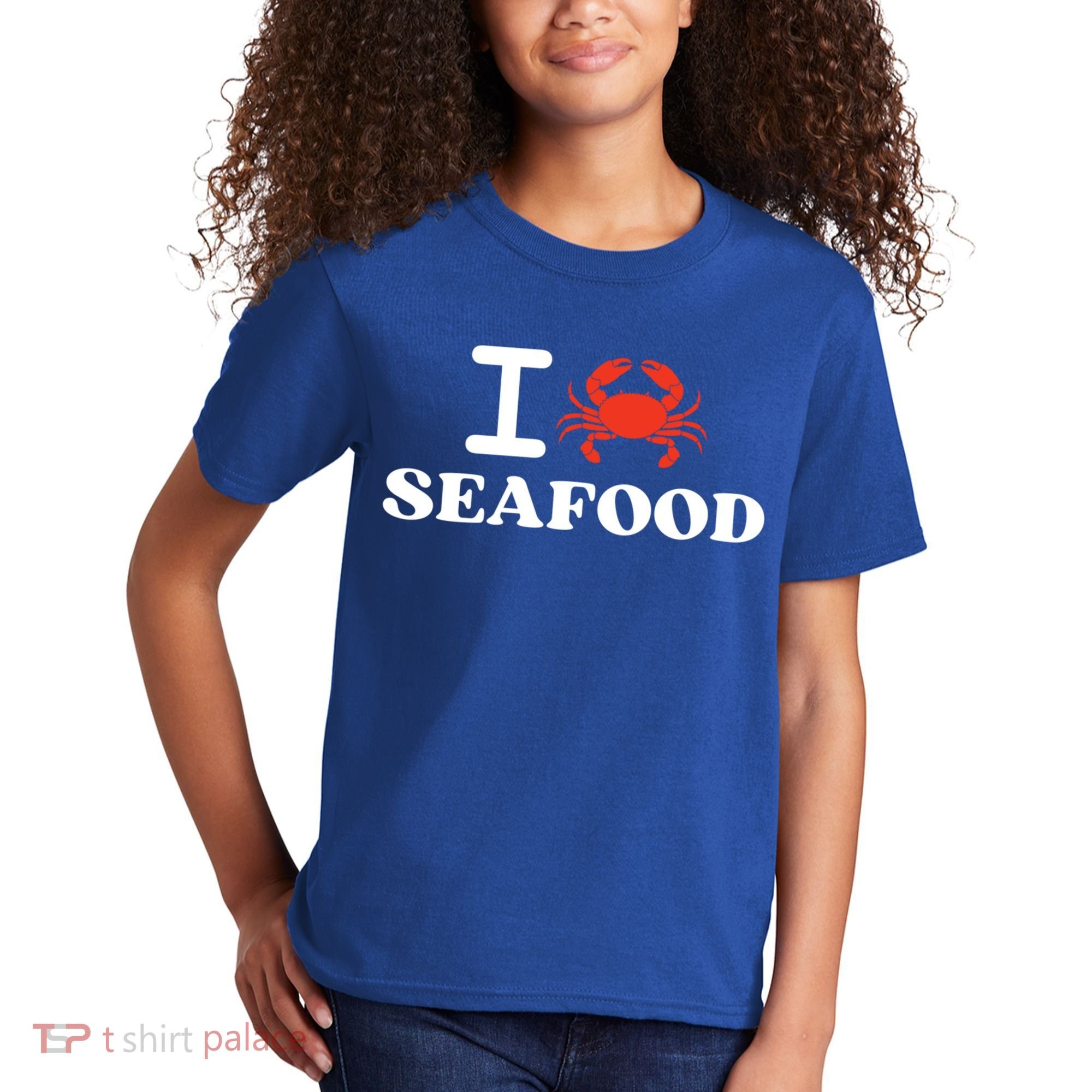 I Love Seafood Crab Shellfish National Seafood Month Gift Kids T-Shirt