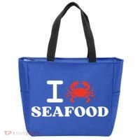 I Love Seafood Crab Shellfish National Seafood Month Gift Tote Bag thumb 0