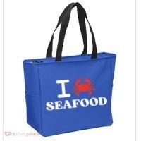 I Love Seafood Crab Shellfish National Seafood Month Gift Tote Bag thumb 2