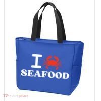 I Love Seafood Crab Shellfish National Seafood Month Gift Tote Bag thumb 3