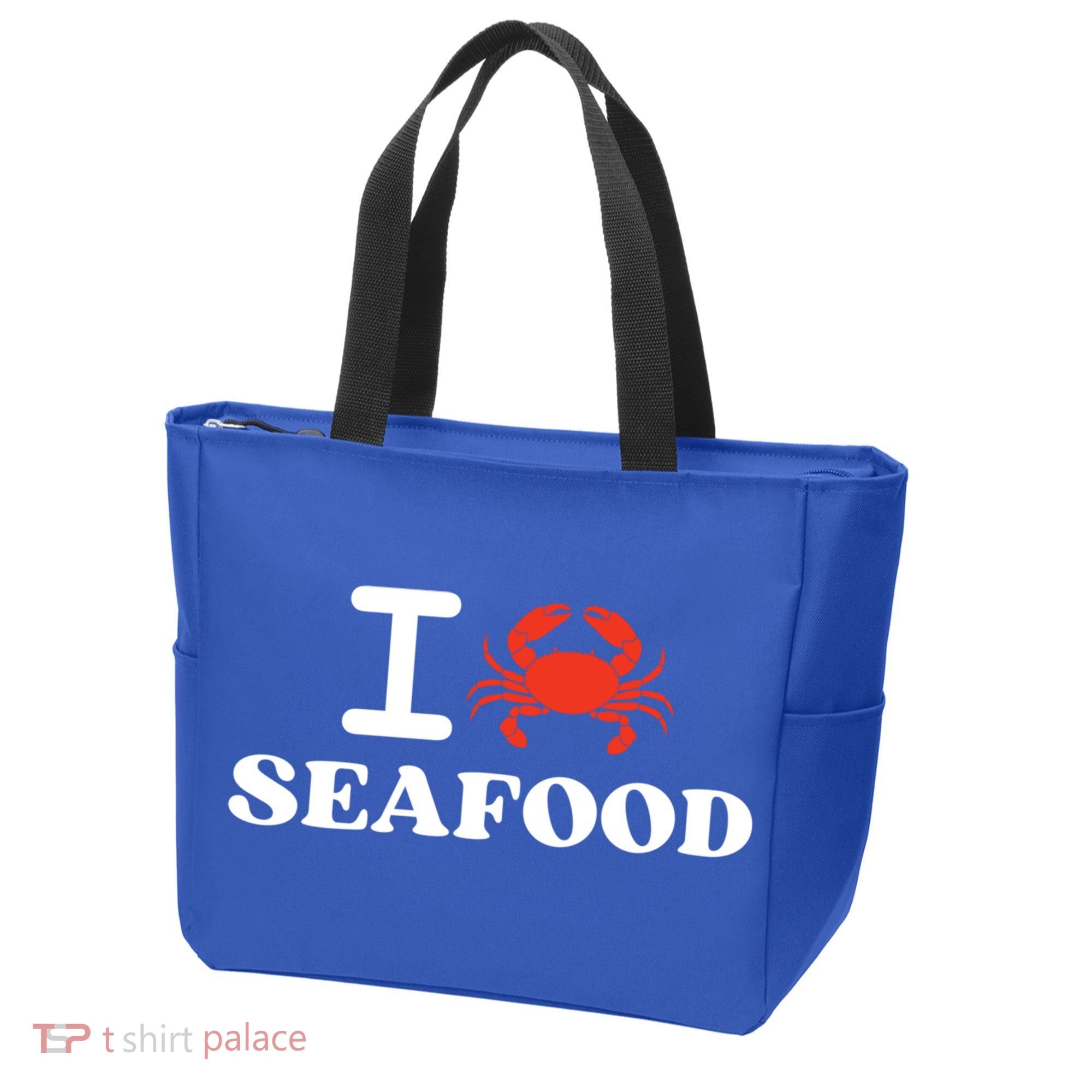 I Love Seafood Crab Shellfish National Seafood Month Gift Tote Bag